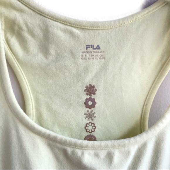 Vintage Fila Racerback Tank Top Size XL Neon Yellow Athleisure Activewear Y2K - Picture 3 of 9